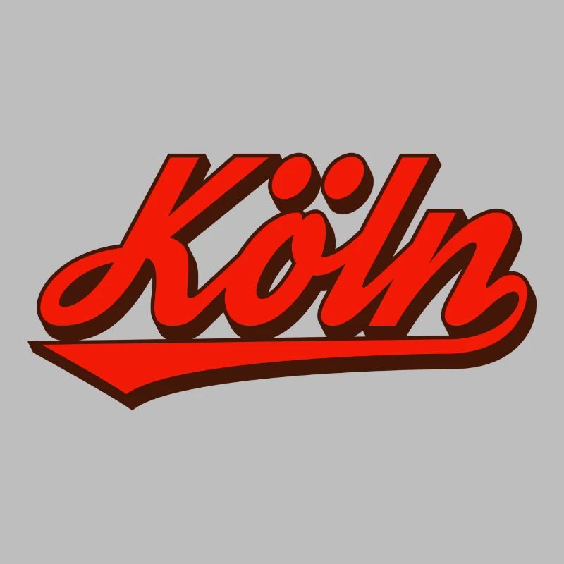Logo rétro Script de Cologne Rouge