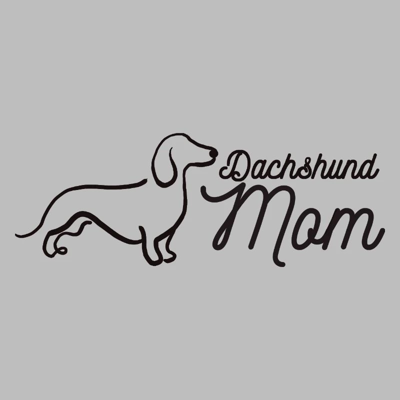 Dachshund Mom Script Logo Lineart Dackel