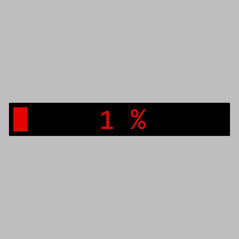 Rectangle loading bar Black Red 1%