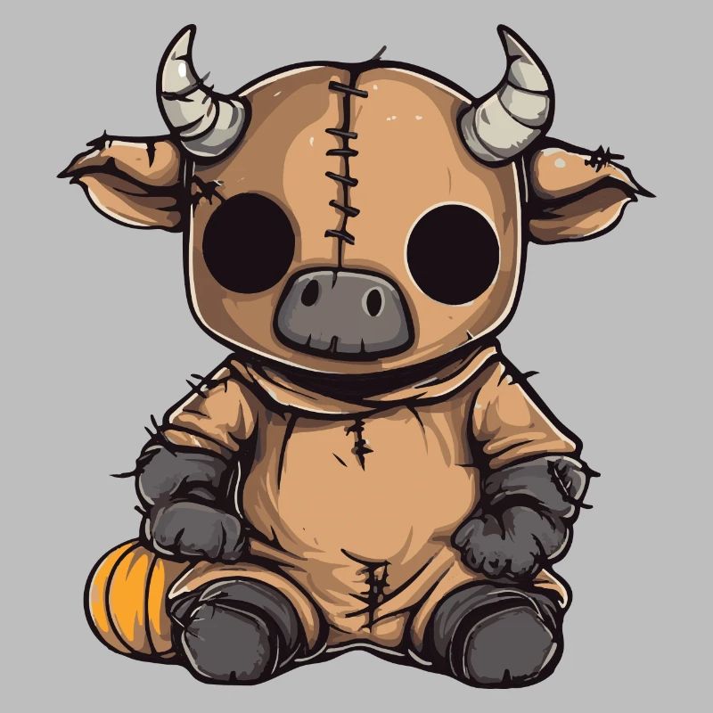 Stier Halloween Comic Lustig