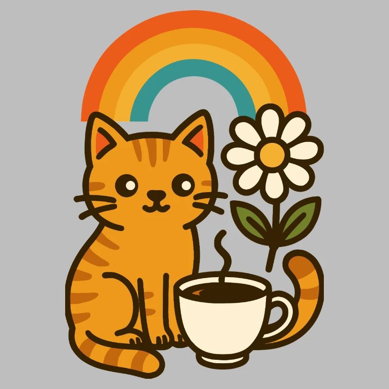 Kaffee, Katze und Regenbogen