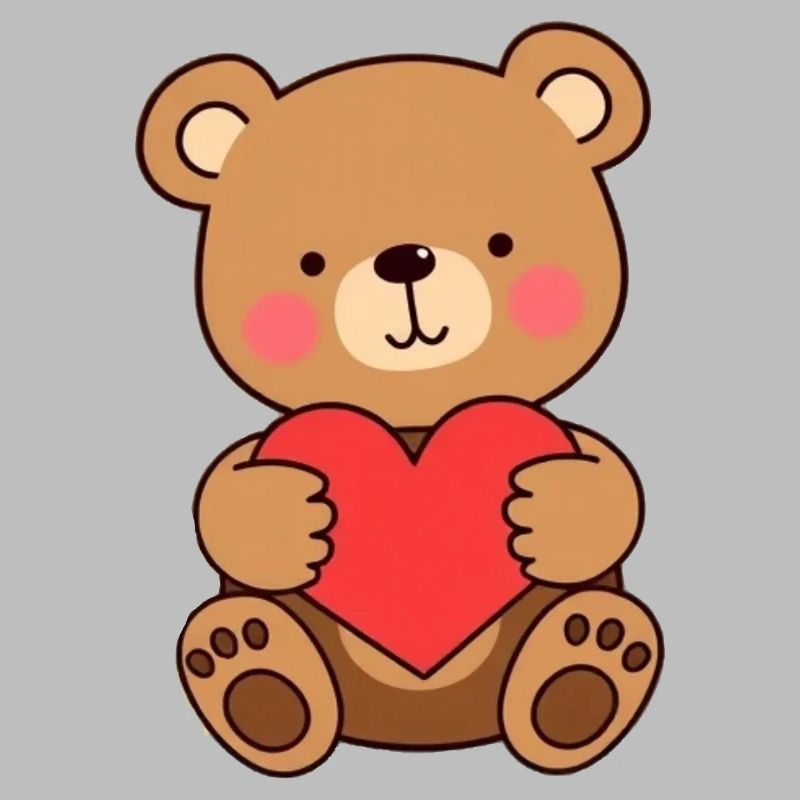 Bär mit rotem Herz Geschenk Mutter Muttertag