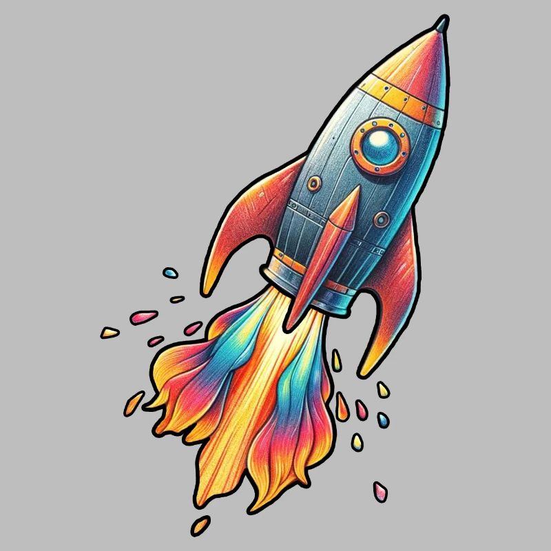 Fusée couleur avec couleurs de feu