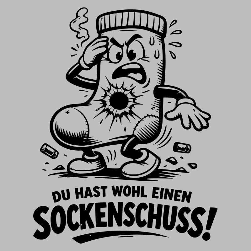 Sockenschuss Illustration mit Spruch