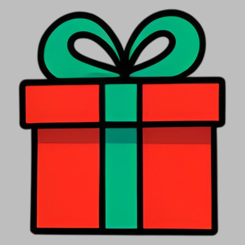 Neonrotes Geschenkbox mit Glanzband