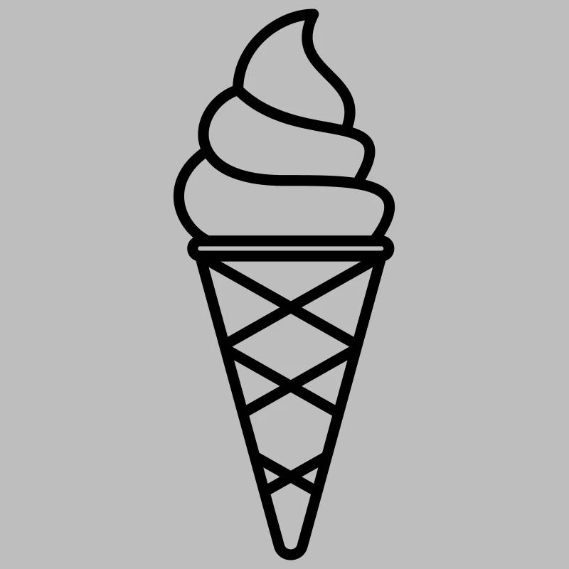 Soft Eis mit Waffel als Kontur Farbe anpassbar