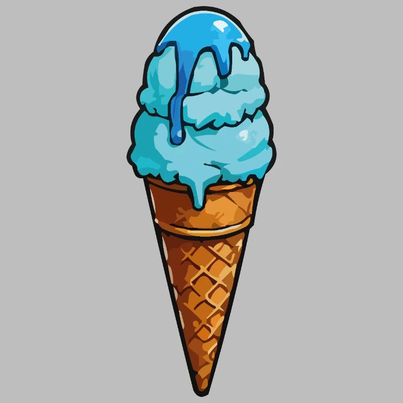 Blaues Eiscreme Cartoon Eiswaffel
