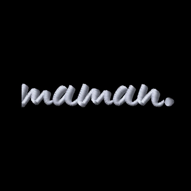 Lettrage Maman blanc brodé
