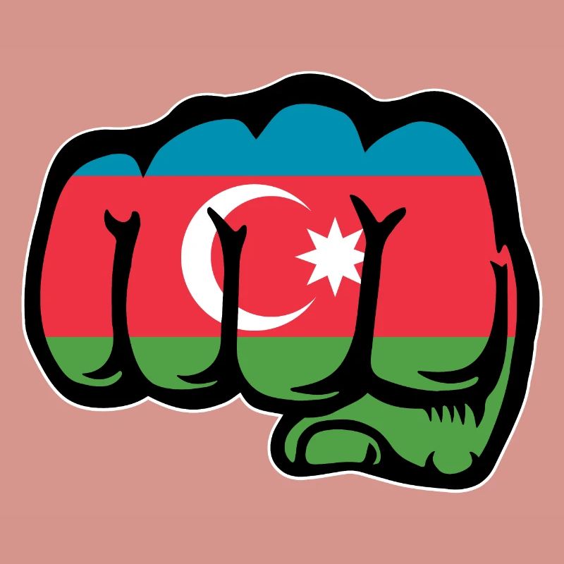 Drapeau de l’Azerbaïdjan poing main