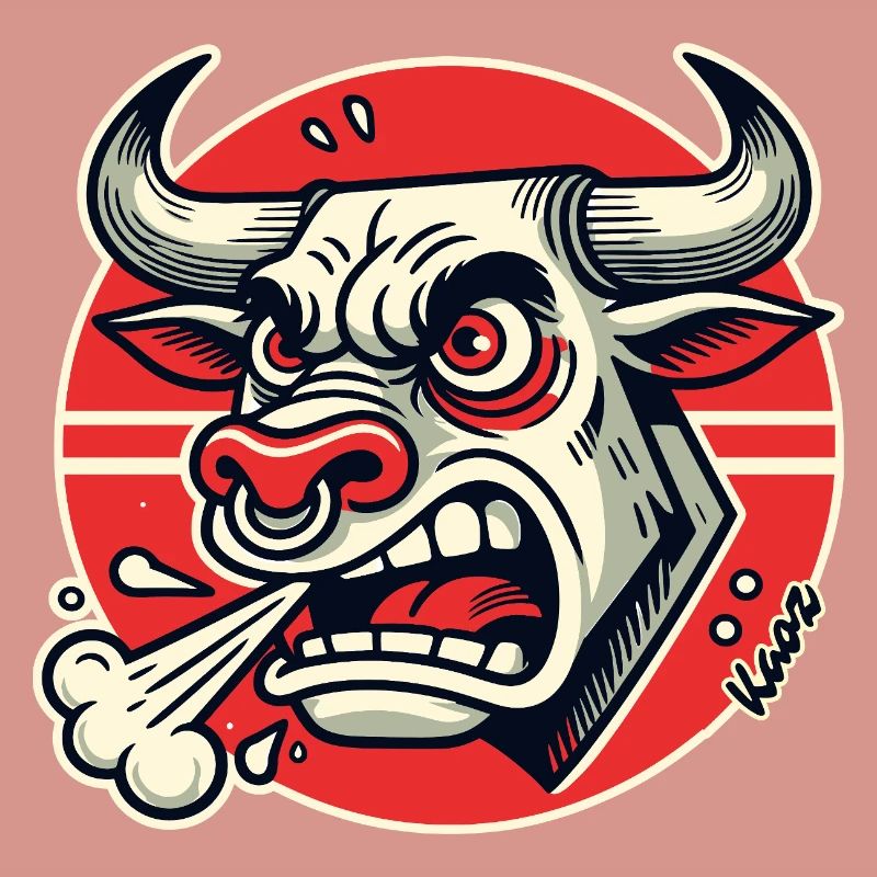 Wütender Bulle Retro-Logo