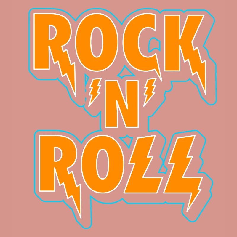 Rock 'N' Roll Typographic 3D Logo