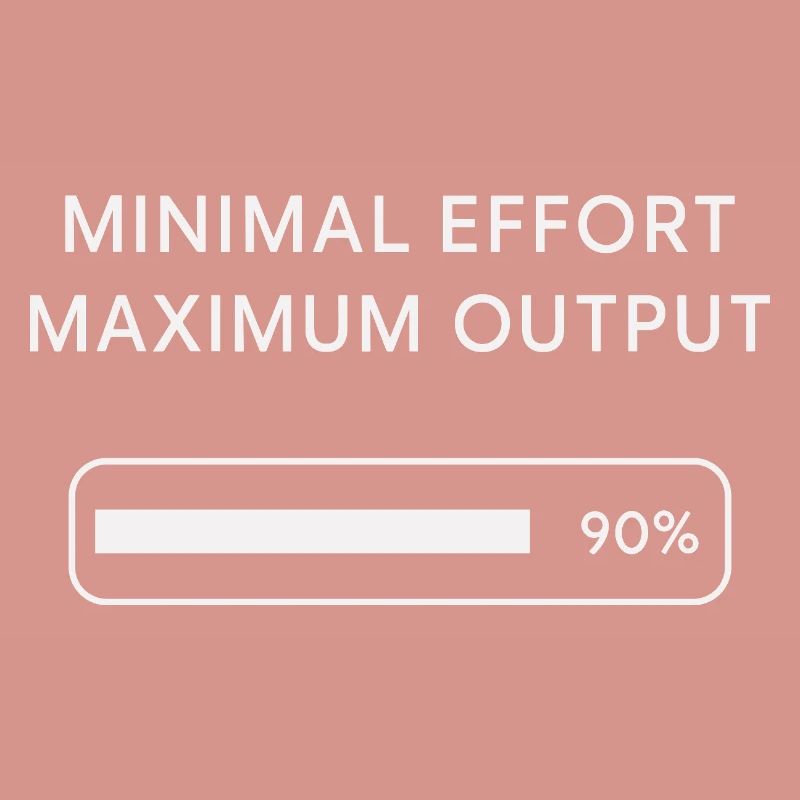 Minimum effort Maximum output Progress