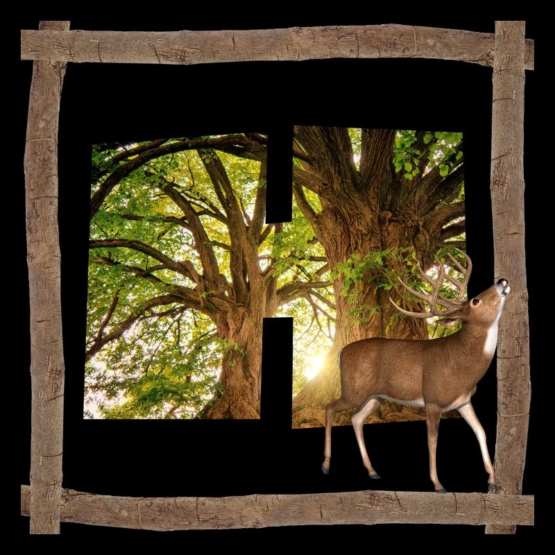 wald mit hirsch h