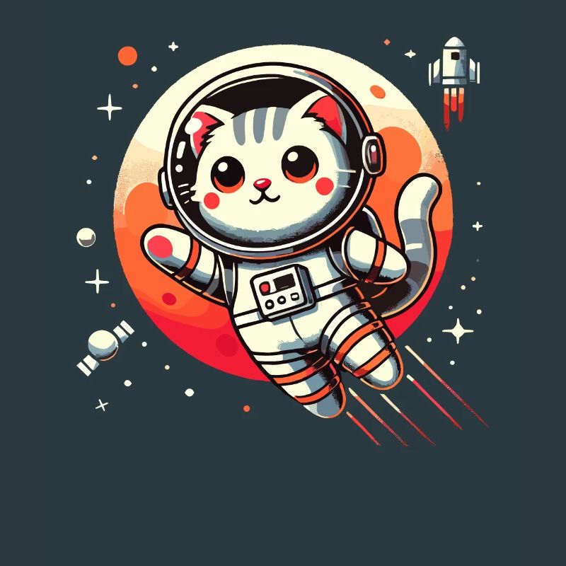 Chat, Espace, Astronaute, Espace, Kawaii