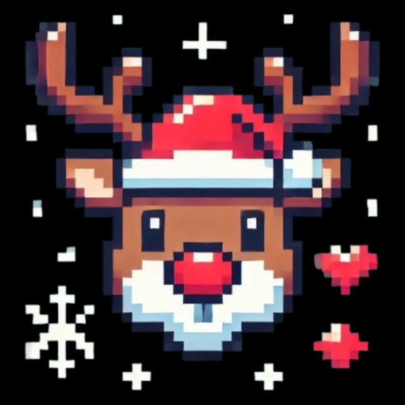 8 Bit Christmas Reindeer Head