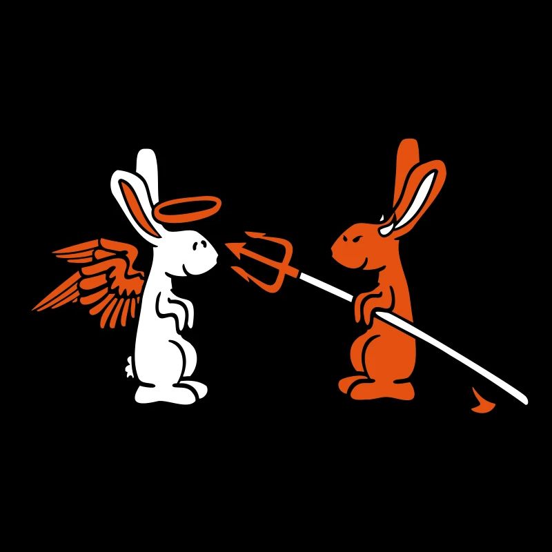 Lapin Ange Conscience Diable Démon Mal Satan Enfer