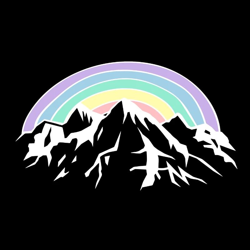 Regenbogen und Berge