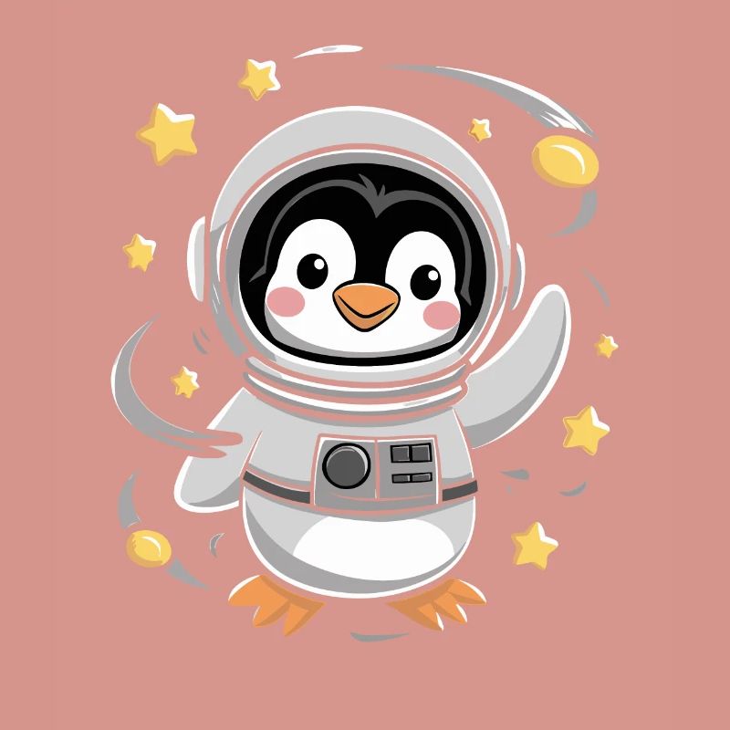 Aventure d’astronaute pingouin dans l’espace