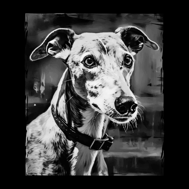 Portrait de chien lévrier