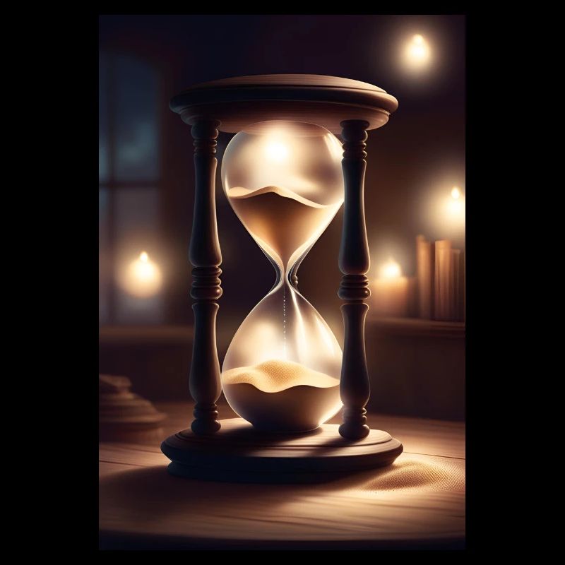 Une vieille machine à chronométrer, un sablier