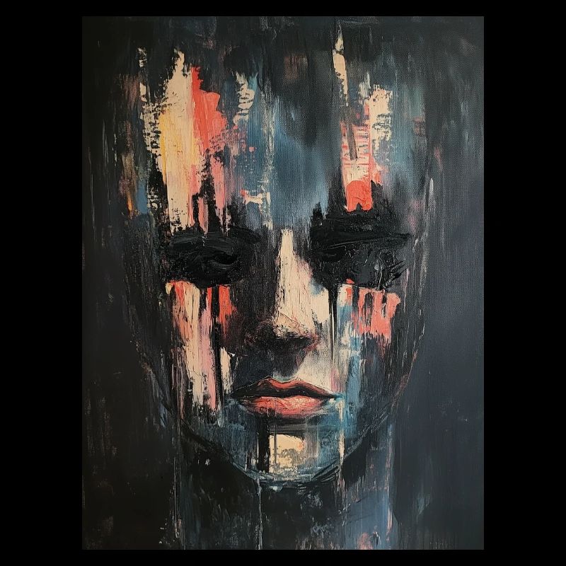 Abstraktes Gemälde eines Gesichtes