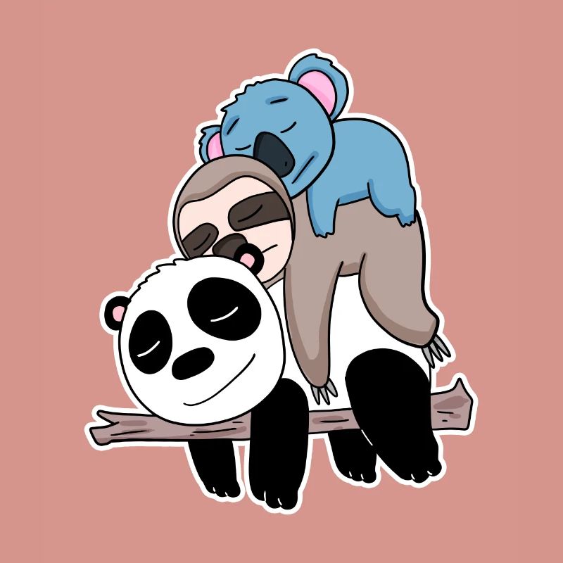 Panda sloth and koala