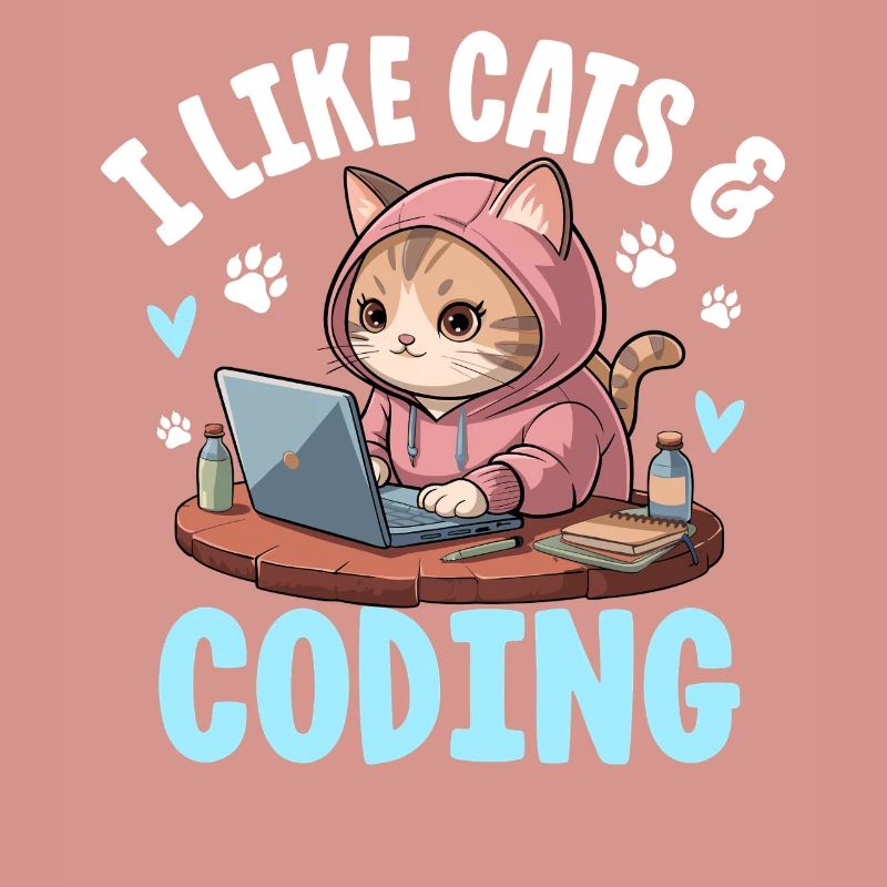 J’aime les chats et le design de nerd du codage