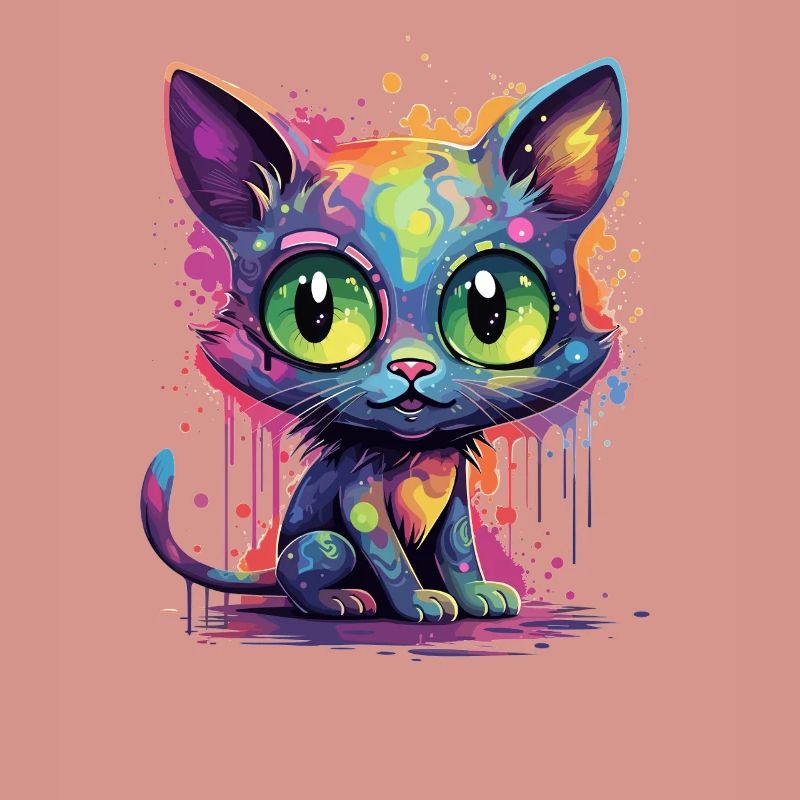 Bunte Neon Katze