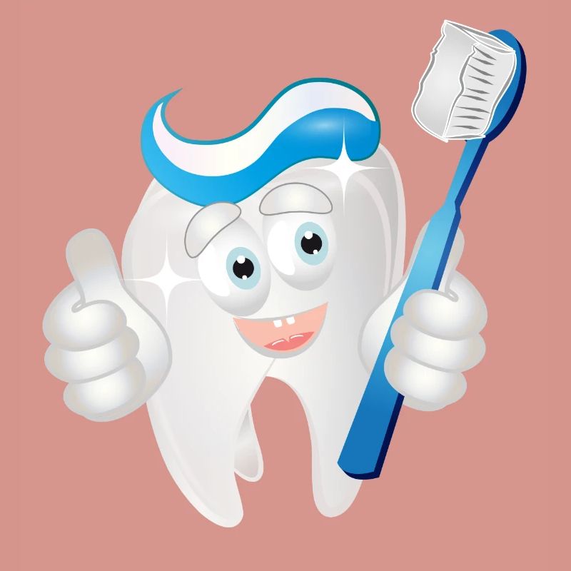 radiant white tooth with toothpaste as a comic