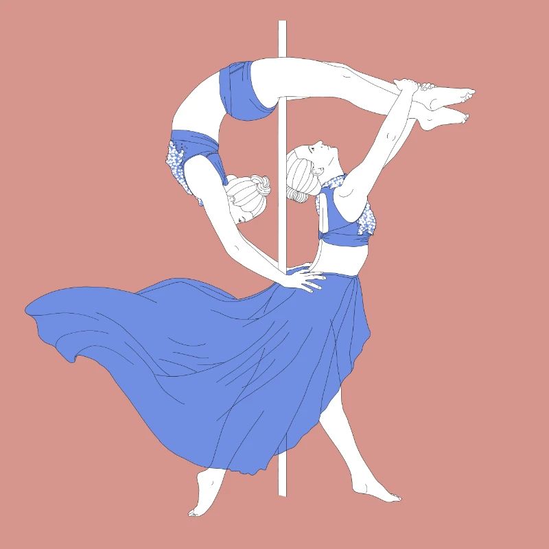 Pole Dance Blue Impression
