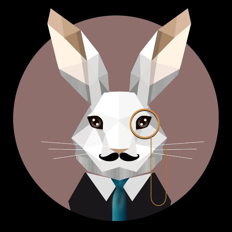 Elegant Easter Bunny with Monocle & Mustache