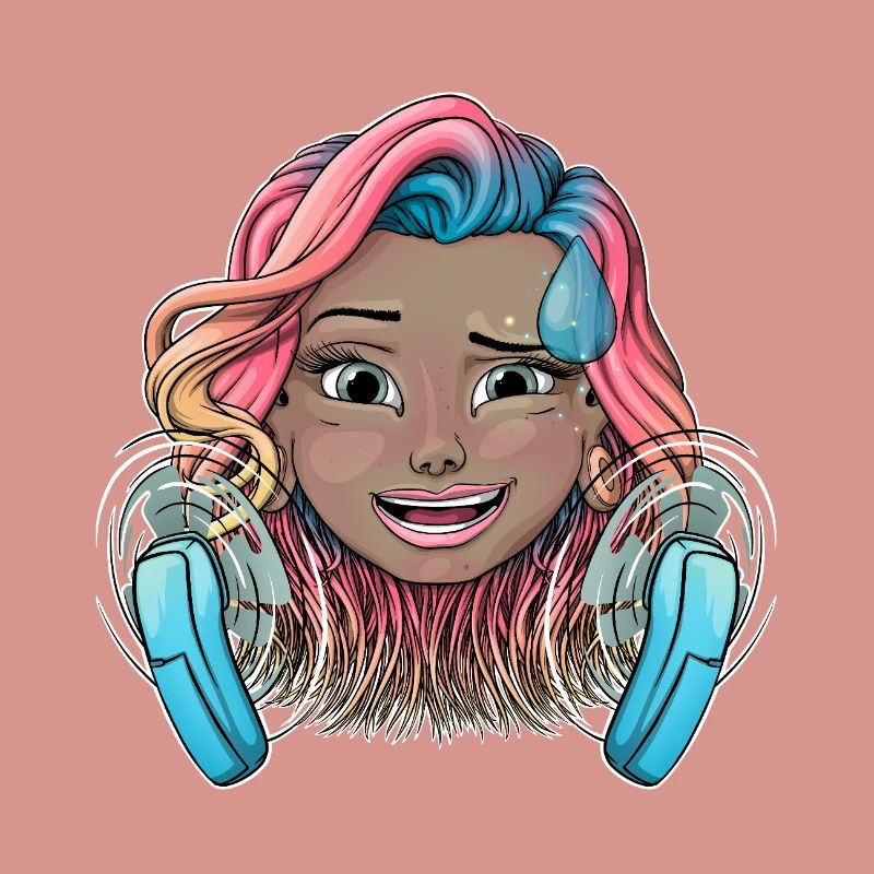 Buntes warmes Mädchen mit Fächern