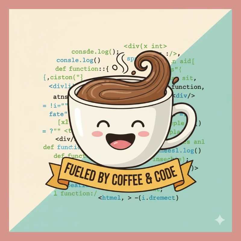 Happy Coffee Becher und Code