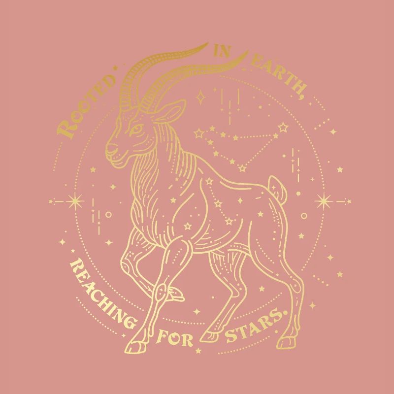 Steinbock Sternzeichen Geschenk – Erde & Sterne Design