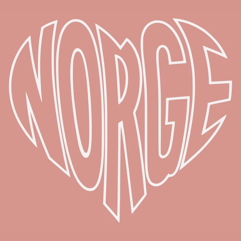 Norge Herz Schriftzug