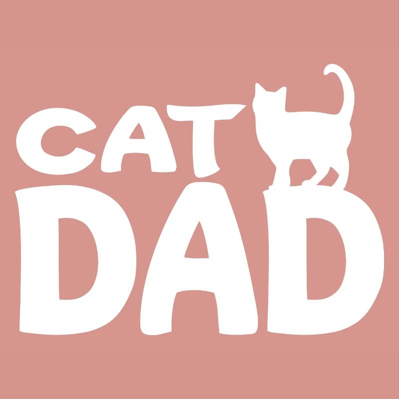 Daddy Cat Silhouette White