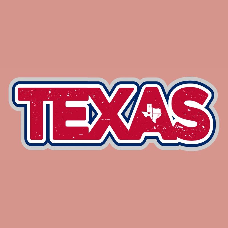 Texas Pride Distressed Typography Logo