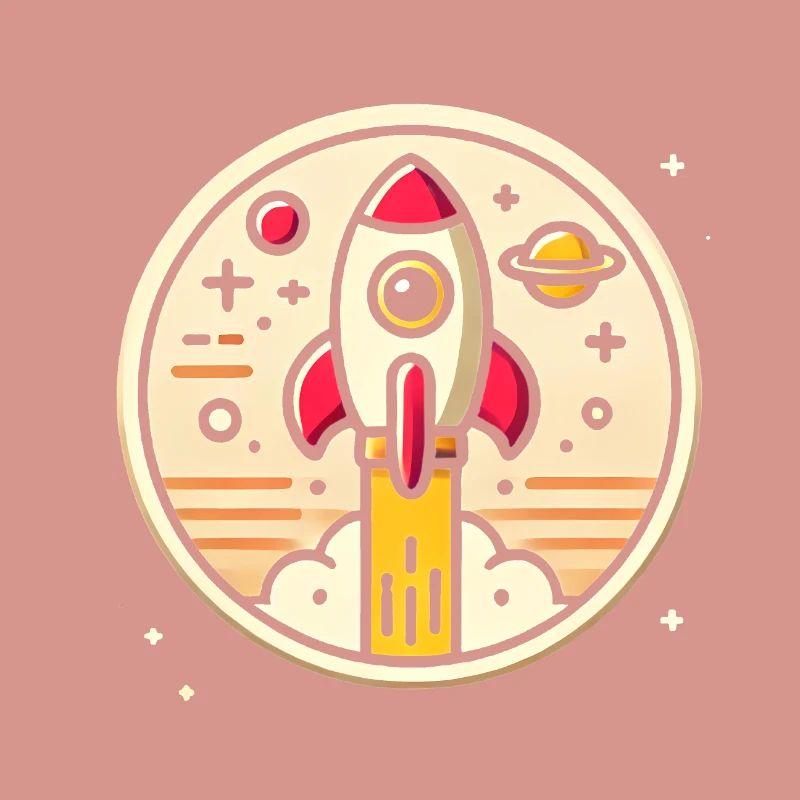 Fusée rétro perdue dans l’espace Graphique
