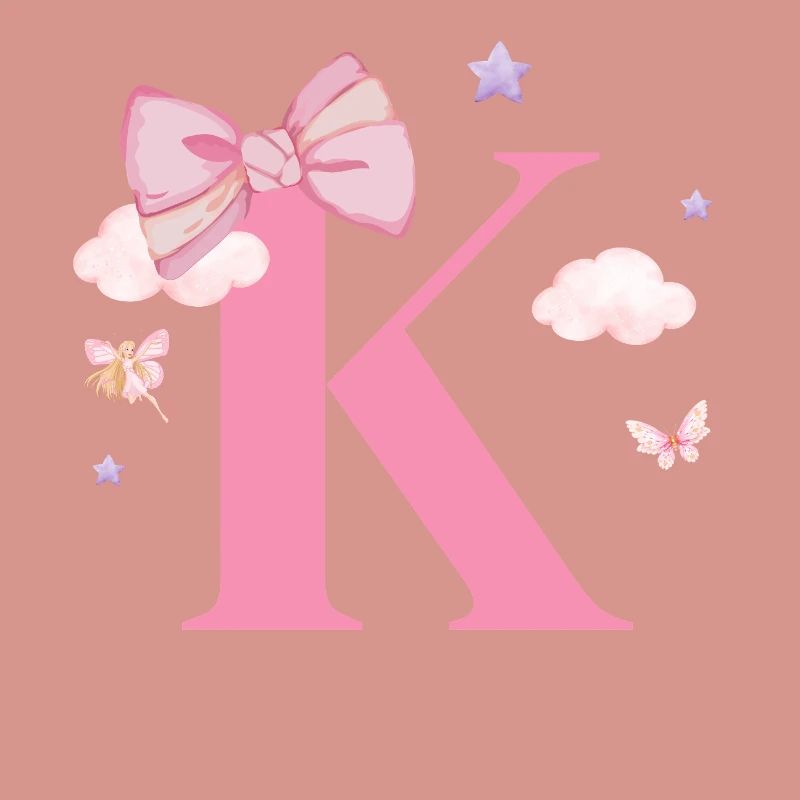 Letter k pink clouds