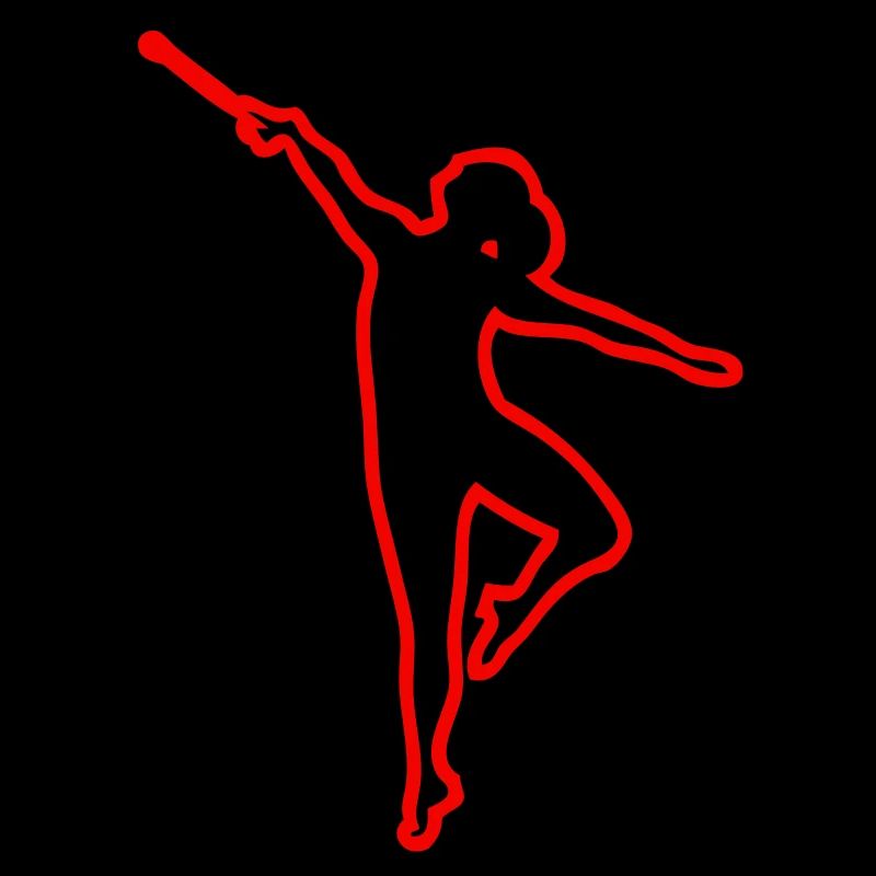 danseuse twirling baton trace1