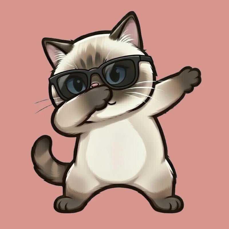 Dabbing Siamese Cat