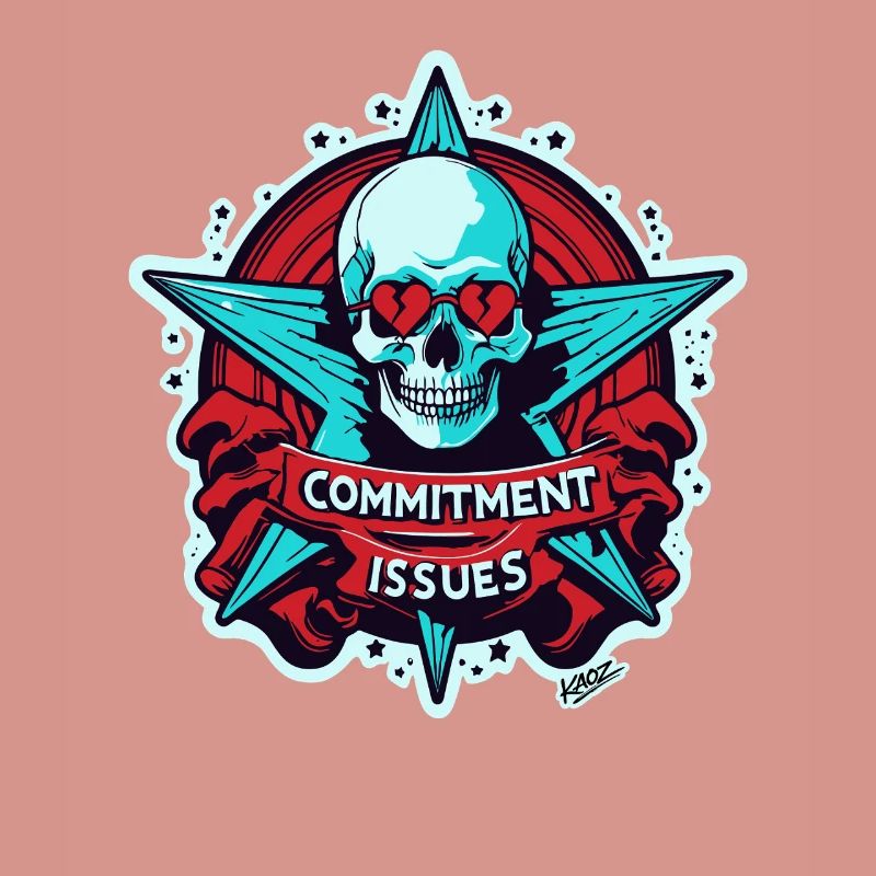 Commitment Issues Skull Badge