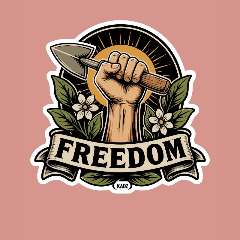 Freiheitsfaust-Emblem mit Schaufel