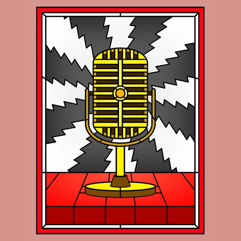 Conception vintage de vitrail de microphone