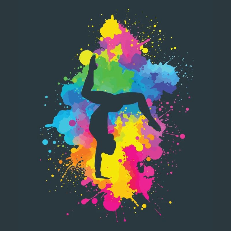 Acrobaties avec explosion de couleurs