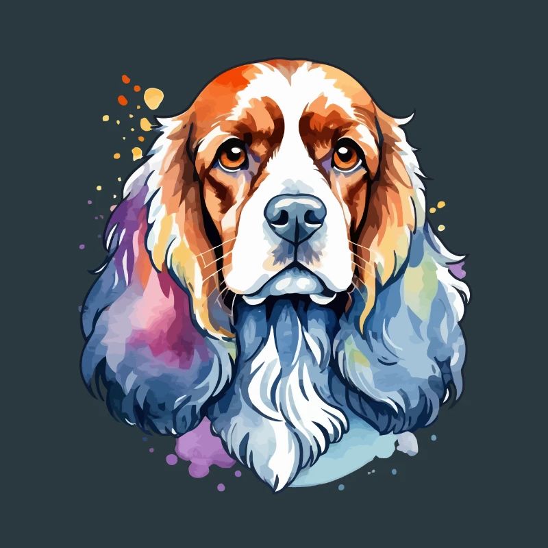 American Cocker Spaniel Wasserfarben