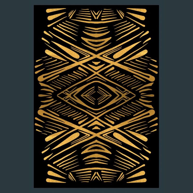 Ethnic gold pattern on black