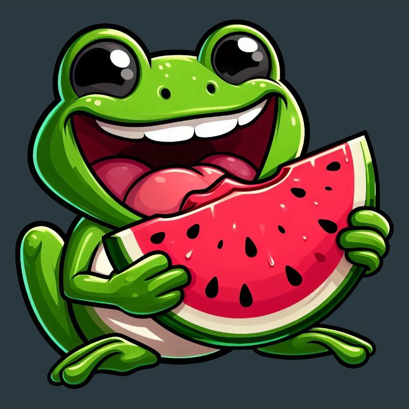 Drôle de grenouille pastèque conception de fruits d’été