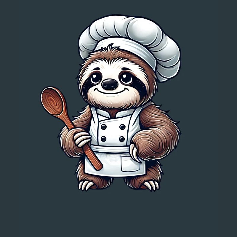 Cute Sloth Chef Chef Kitchen Cooking