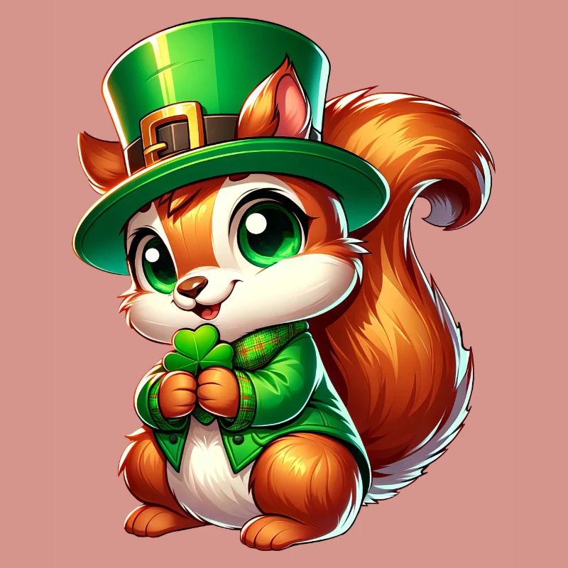 Conception de bande dessinée écureuil mignon de la Saint-Patrick